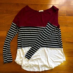 Striped color block Long-Sleeve